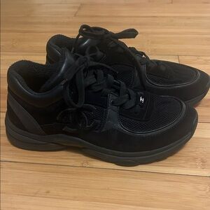 Chanel Rev Classic sneakers in Black Suede, Mesh, Leather Size 8